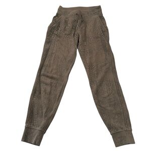 lululemon Brown Crackle Print Jogger Lounge Pants Drawstring Size 4